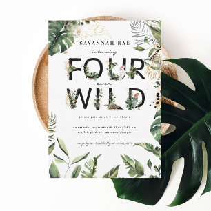 Four Ever Wild Tropische Grünpflanzen 4. Geburtsta Einladung