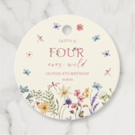 Four Ever Wild Wildflower 4. Geburtstagsfeier Geschenkanhänger