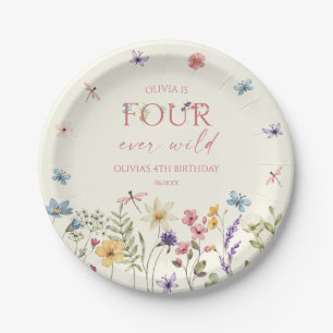 Four Ever Wild Wildflower 4. Geburtstagsfeier Pappteller