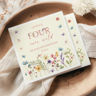 Four Ever Wild Wildflower 4. Geburtstagsfeier Serviette