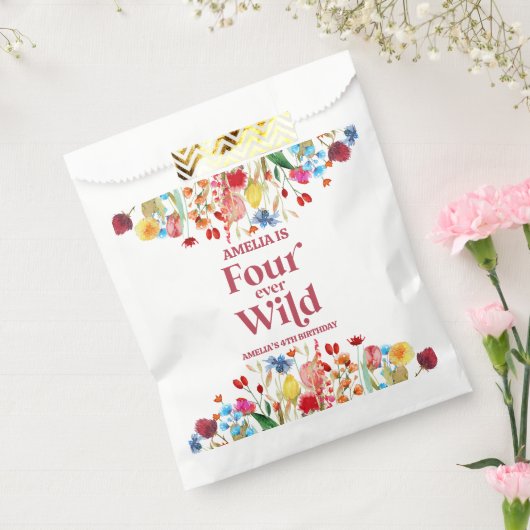 Four Ever Wild Wildflower 4th Birthday Party Geschenktütchen (Versiegelt)