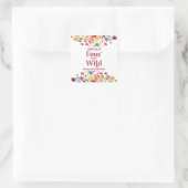 Four Ever Wild Wildflower 4th Birthday Party Quadratischer Aufkleber (Tasche)