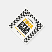 Four Ever Young Retro Fourth 4th Birthday Party Serviette (Ecke)