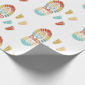 Four Footsteps Fatrhers Day Wrapping Paper Geschenkpapier (Ecke)