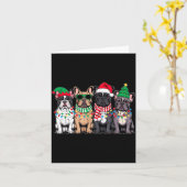 Four French Bulldog Dogs Christmas Funny Santa Rei Karte (Gelbe Blume)