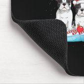 Four French Bulldog Dogs Christmas Light Reindeer  Mousepad (Ecke)