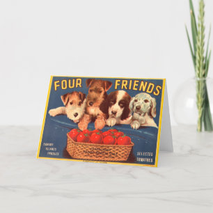 Four Friends Vintage Tomatenkistenetikett Karte