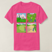 Four Fun Golf Illustration Scenes T-Shirt (Design vorne)