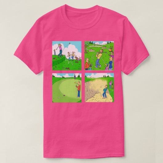 Four Fun Golf Illustration Scenes T-Shirt (Design vorne)