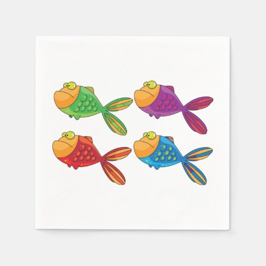 Four Funny Fish Napkins Serviette (Vorderseite)