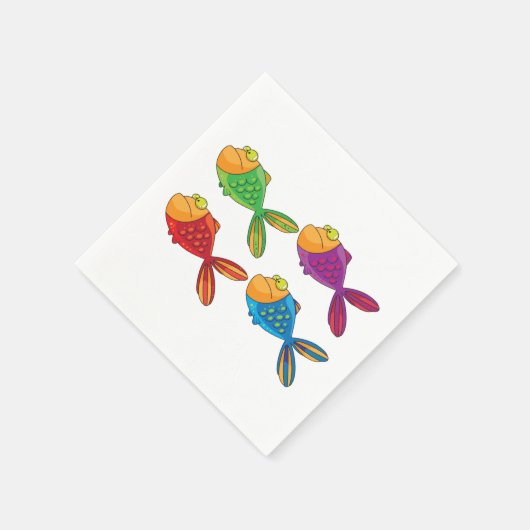 Four Funny Fish Napkins Serviette (Ecke)