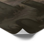 Four Ghosts Under the Full Moon in the Graveyard Poster (Ecke)