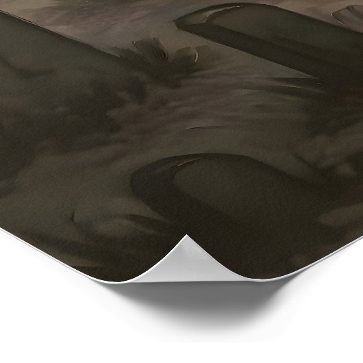 Four Ghosts Under the Full Moon in the Graveyard Poster (Ecke)