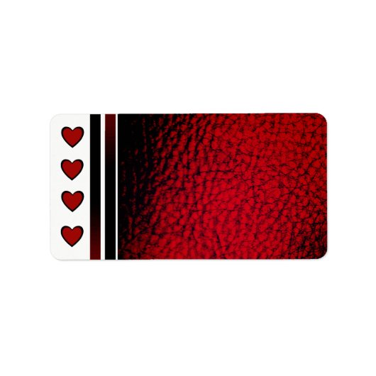 Four Heart Valentine Adressaufkleber (Vorne)