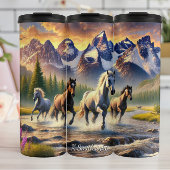 Four Horses Mountain Stream Gallop Thermosbecher