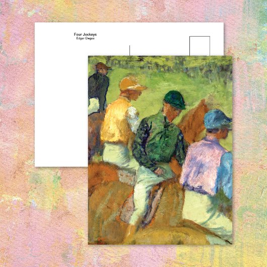 Four Jockeys Horses Edgar Degas Postkarte