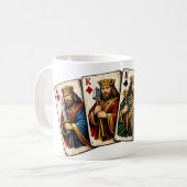 Four Kings Playing Cards Design Kaffeetasse (Vorderseite Links)