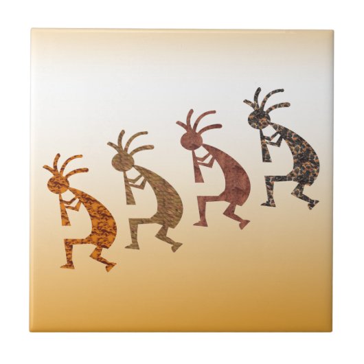Four Kokopelli Fliese (Vorderseite)