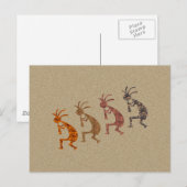 Four Kokopelli Postkarte (Vorne/Hinten)