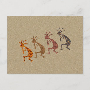 Four Kokopelli Postkarte