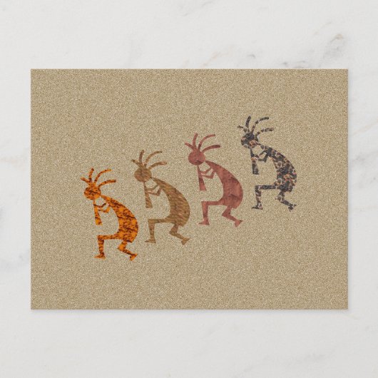 Four Kokopelli Postkarte (Vorderseite)