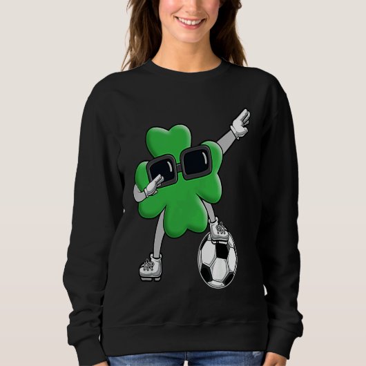 Four Leaf C Soccer Patrick's Day Lucky Day Sweatshirt (Vorderseite)