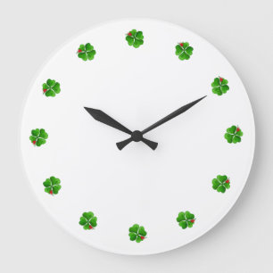 Four Leaf Clover Clock Große Wanduhr