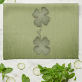 Four Leaf Clover Irish Green Design Geschirrtuch (Gefaltet)