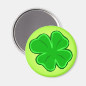 Four Leaf Clover Irish Green Lucky Shamrock Magnet (Vorderseite/Rückseite)