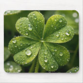 Four-leaf Clover With Raindrops Mousepad (Vorne)