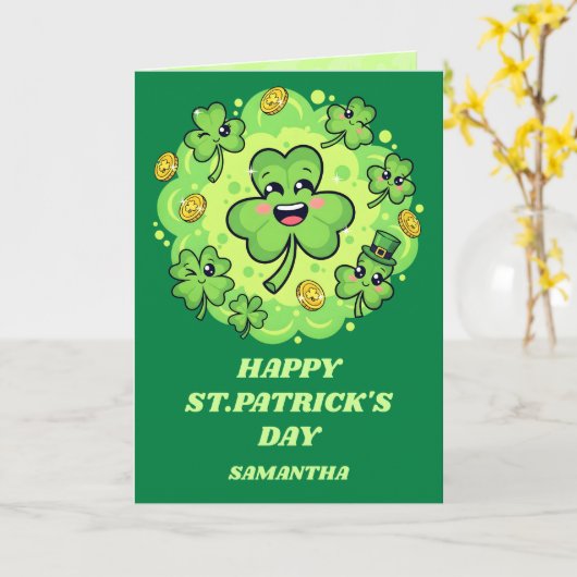 Four-Leaf Fun St. Patrick’s Day Card Karte (Gelbe Blume)