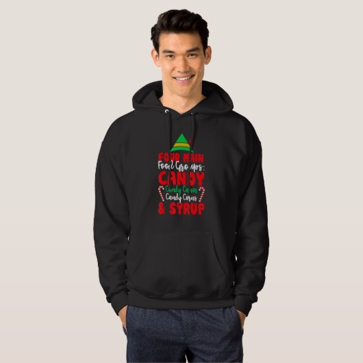 Four Main Food Groups Elf Buddy Christmas Pajama Hoodie (Vorne ganz)