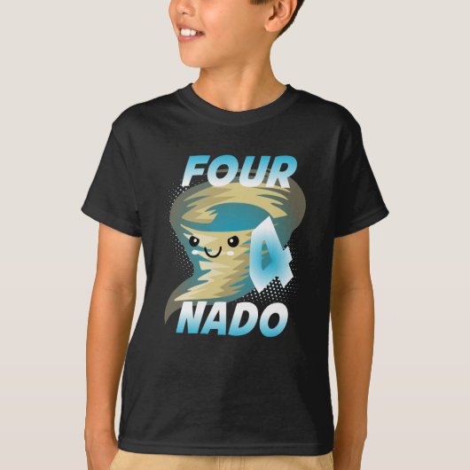 Four Nado Tornado 4 Birthday Boy T-Shirt (Vorderseite)