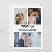 Four Photo Collage Wedding Thank You Mitteilungskarte (Vorderseite)