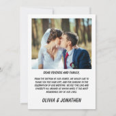 Four Photo Collage Wedding Thank You Mitteilungskarte (Rückseite)