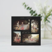 Four Photos Minimalist Modern Collage Wedding Save The Date (Stehend Vorderseite)