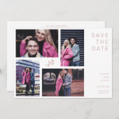 Four Photos Modern Minimalist Collage Wedding Save The Date (Vorne/Hinten)