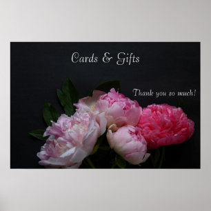 Four pink peonies wedding Poster