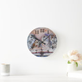 Four reading owls runde wanduhr (Zuhause)