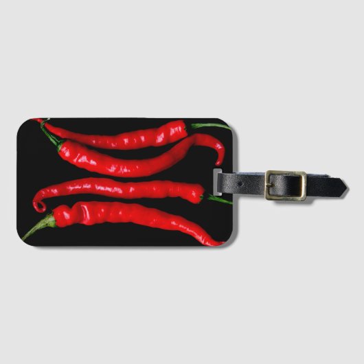 Four Red Chilies bc ltcna Gepäckanhänger (Vorderseite (Horizontal))