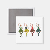 Four Scottish Highland Dancers Magnet (Vorderseite/Rückseite)