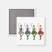 Four Scottish Highland Dancers Magnet (Vorderseite/Rückseite)