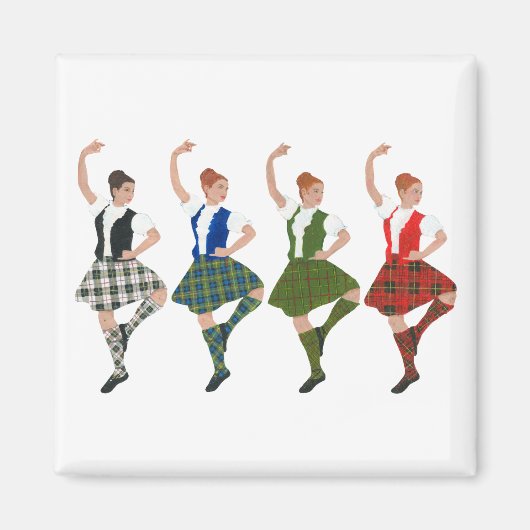 Four Scottish Highland Dancers Magnet (Vorne)