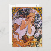 Four Seasons Alfons Mucha Postkarte (Vorne/Hinten)