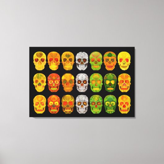 Four Seasons Aspen Leaf Skulls Leinwanddruck (Vorderseite)