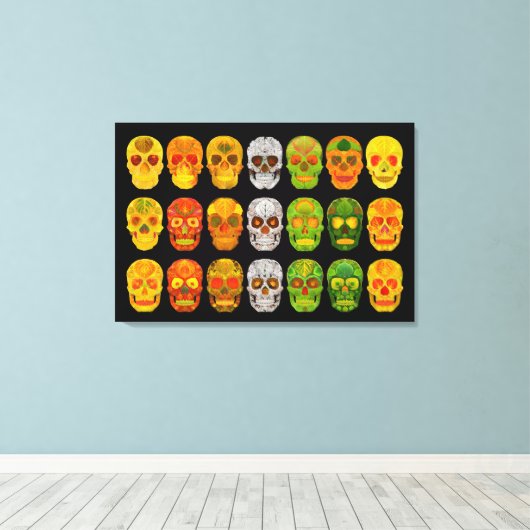 Four Seasons Aspen Leaf Skulls Leinwanddruck (Insitu (Holzboden))