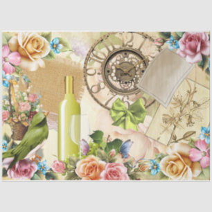 Four Seasons Collage Design Series 1 Seidenpapier