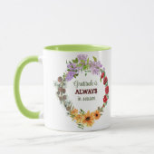 Four Seasons Floral Wreath Gratitude Quote Mug Tasse (Links)