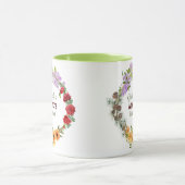Four Seasons Floral Wreath Gratitude Quote Mug Tasse (Zentrum)