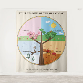 Four Seasons Great Oak Wandteppich